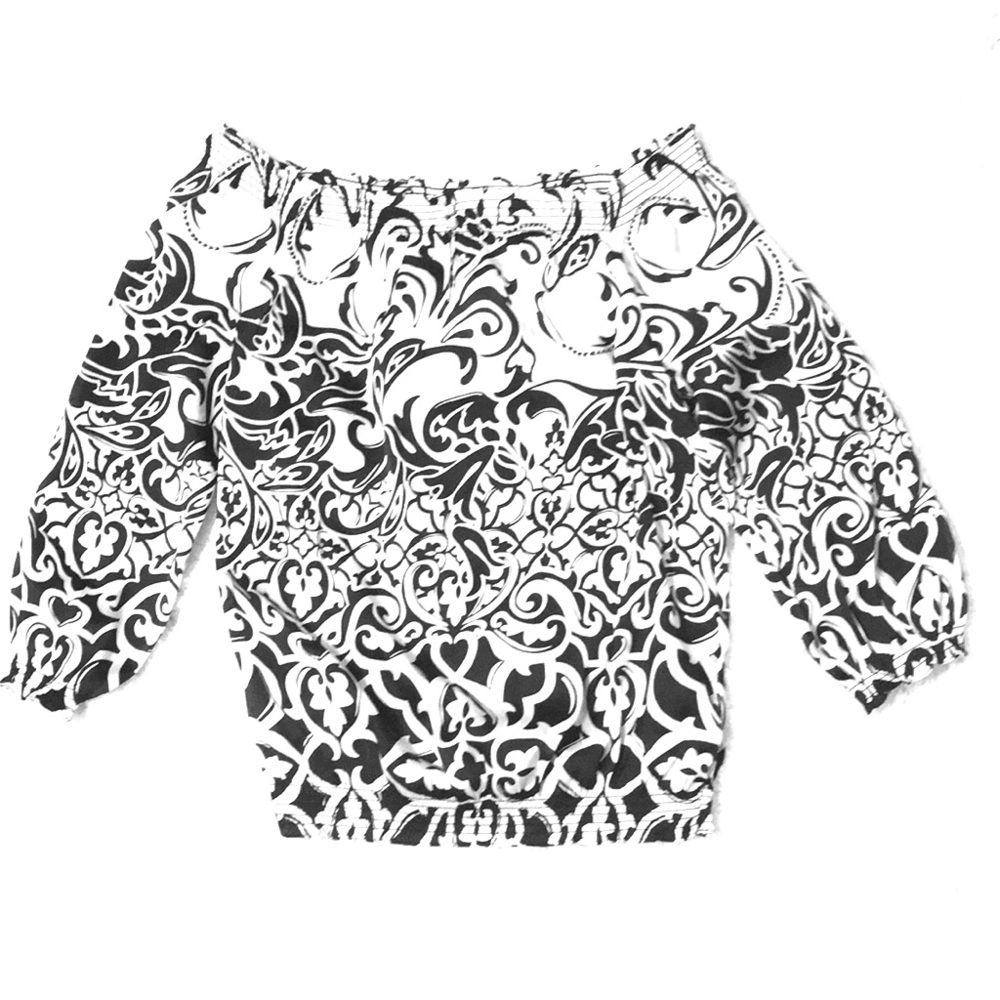 Black and white blouse